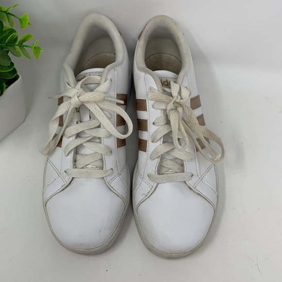 Adidas Originals Leather White/Rose Gold 3 Stripe Superstar Sneakers Womens 4.5 - Picture 3 of 9